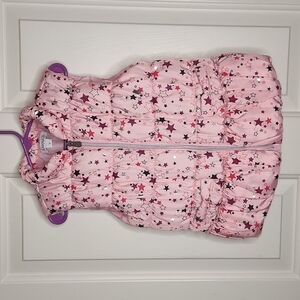 Flapdoodles Pink Star Print Puffer Vest Size S